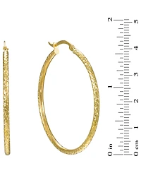 Macy's Diamond Cut Hoop Earrings in 10k Yellow Gold