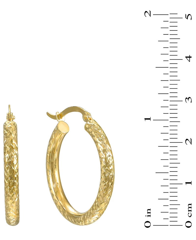 Macy's Diamond Cut Hoop Earrings in 10k Yellow Gold