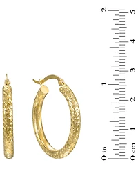 Macy's Diamond Cut Hoop Earrings in 10k Yellow Gold