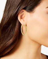 Macy's Diamond Cut Hoop Earrings in 10k Yellow Gold