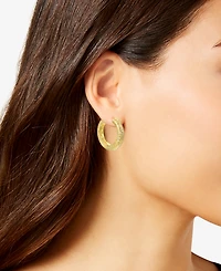Macy's Diamond Cut Hoop Earrings in 10k Yellow Gold