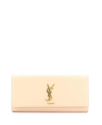 Pre-Owned Saint Laurent Long Classic Monogram Clutch Leather