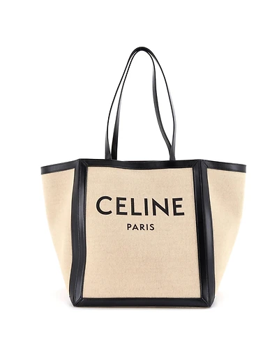 Pre-Owned Celine Large Vertical Square Cabas Tote Canvas with Leather