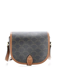 Pre-Owned Celine Medium Folco Bag Triomphe Coated Canvas