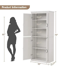 gaomon Pantry Cabinet, Freestanding Kitchen Pantry Storage Cabinet,70 in Cupboard, Tall Storage Cabinet with Doors and Adjustable Shelves