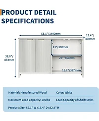 gaomon 55" Fluted Buffet Cabinet with Storage
