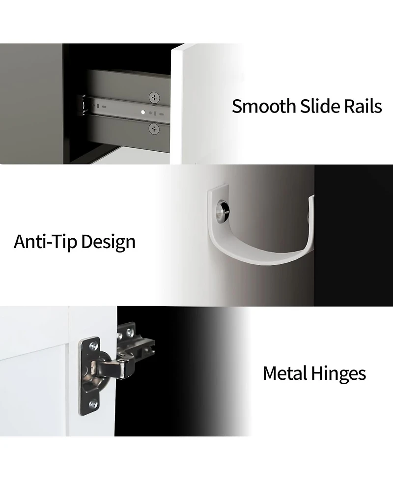 gaomon 42 Point 5 Inch Sideboard Buffet Storage Cabinet with Adjustable Shelves for Living Room Entryway and Dining Room