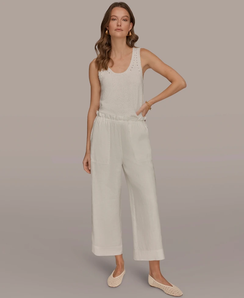 Donna Karan Weekend Women's High-Rise Relaxed Linen Pants