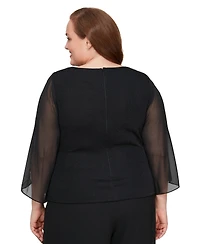 Alex Evenings Plus Boat Neck Blouse