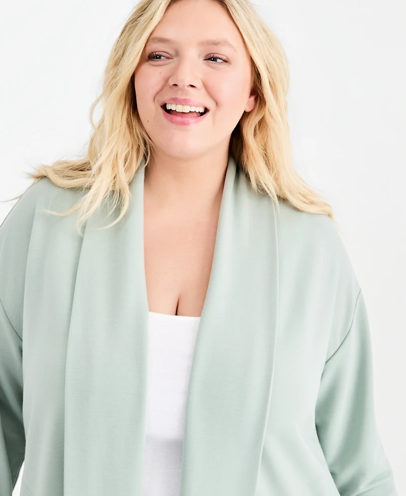 Style & Co Plus LuxSoft French Terry Cardigan, Macy's Exclusive