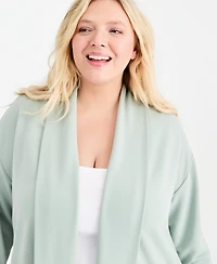Style & Co Plus LuxSoft French Terry Cardigan, Macy's Exclusive