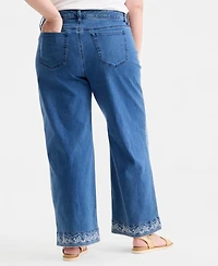 Style & Co Plus High-Rise 5-Pocket Wide-Leg Jeans, Macy's Exclusive