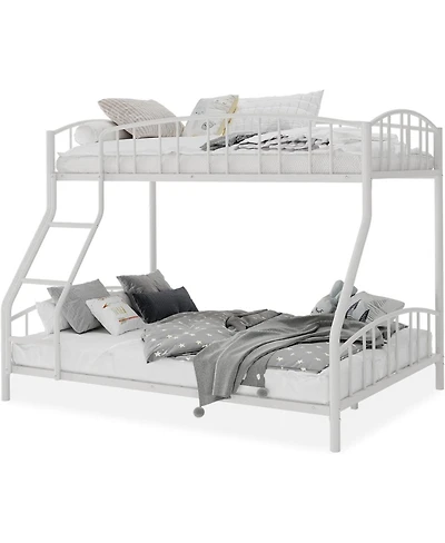 gaomon Twin Over Full Metal Bunk Bed with Ladder & Guardrail, Heavy Duty Steel Frame