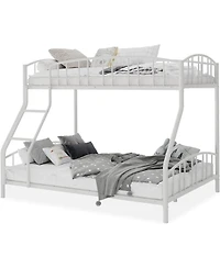 gaomon Twin Over Full Metal Bunk Bed with Ladder & Guardrail, Heavy Duty Steel Frame
