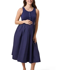 Kindred Bravely Maternity Charlotte Mixed Media Nursing Midi Dress