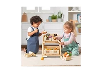 Tiny Land Play Kitchen Accessories – Play Kitchen Food Storage: Versatile Wooden Rack for Play Food