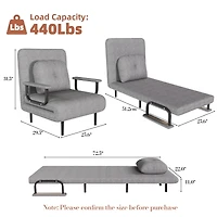 Boyel Living Single Person Folding 5 Position Convertible Sofa Bed Sleeper Chair