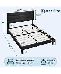 gaomon Queen Metal Platform Bed Frame with Victorian Style Headboard & Footboard, Wrought Iron Design, Underbed Storage