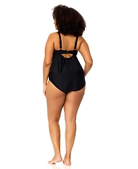 Raisins Curve Plus Underwire Topanga Ruffled Swim Tankini Top