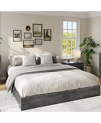 gaomon King Platform Bed Frame Wood Slat Support No Box Spring Needed Easy Assembly