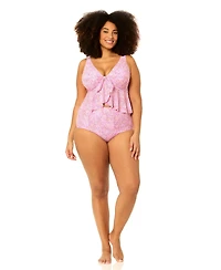 Raisins Curve Plus Underwire Topanga Printed Swim Tankini Top