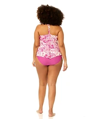 Raisins Curve Plus Underwire Floral Print Swim Tankini Top