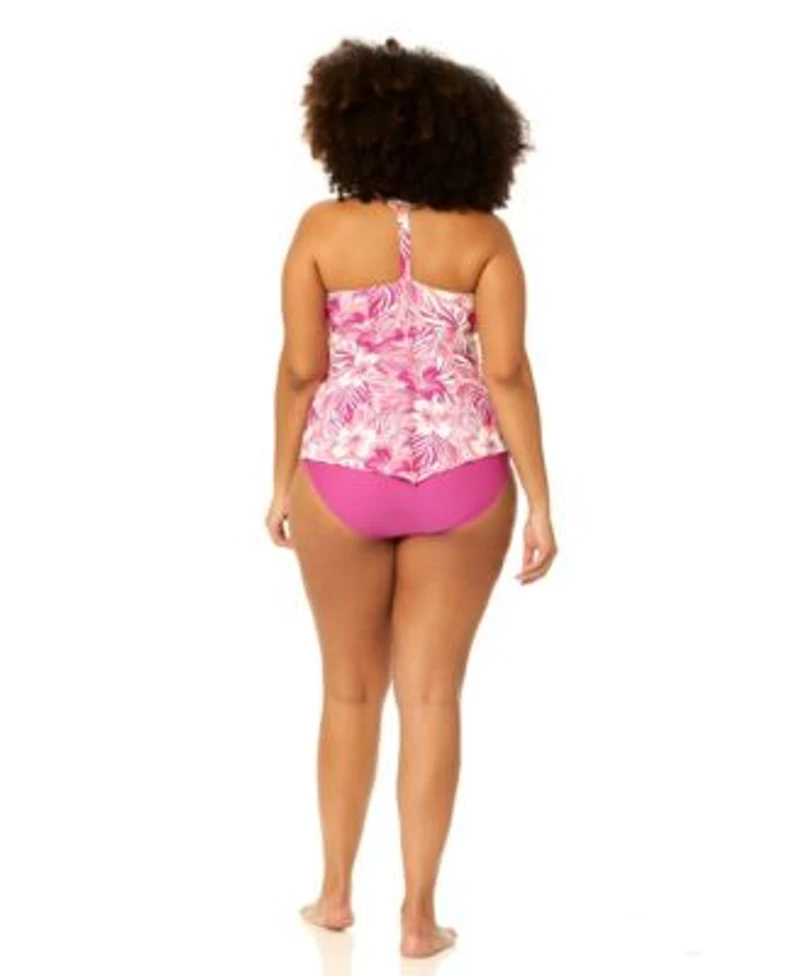 Raisins Curve Plus Size Underwire Floral Print Swim Tankini Top Bottoms