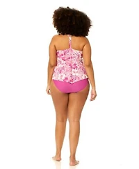 Raisins Curve Plus Size Underwire Floral Print Swim Tankini Top Bottoms