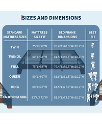 gaomon California King Nature Platform Bed Solid Wood Frame Strong Slats No Box Spring Needed Minimalist Easy Assembly