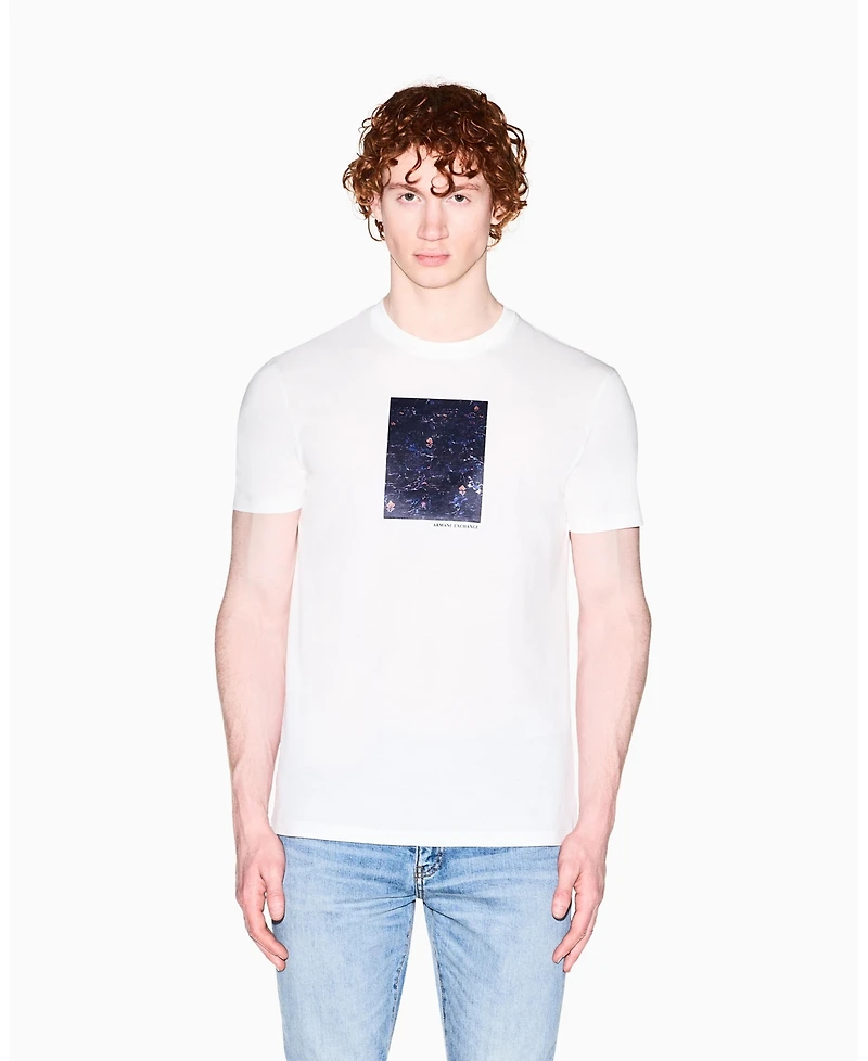 A|X Armani Exchange Men's Short Sleeve Floral Box T-Shirt