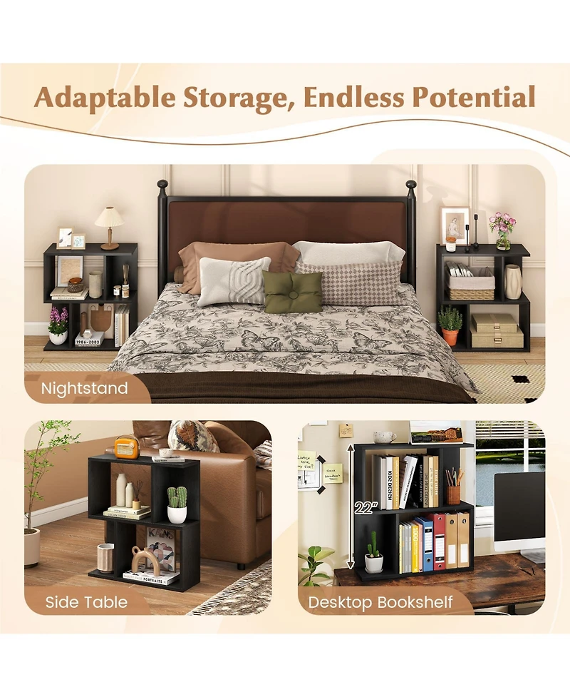 Slickblue 3 Tier Small Space Bookshelf with Display Shelf Organizer