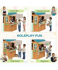 Qaba Outdoor Playhouse, Kids Playhouse for Kids 3-6 Years Imaginative Play