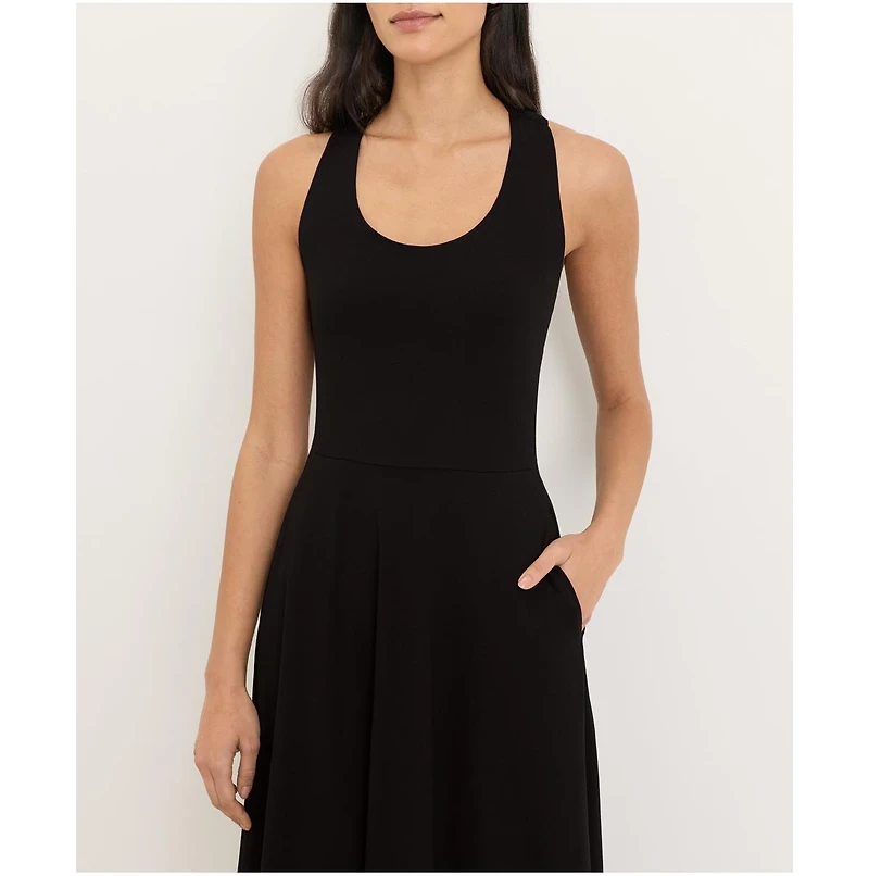 Pact Women's Fit & Flare Open Back Maxi Dress Made With Organic Cotton