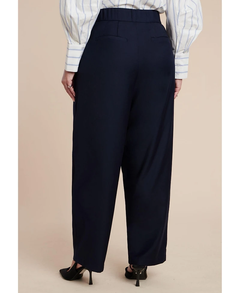 Eloquii Women's Pleated Straight Leg Trouser