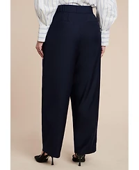 Eloquii Women's Pleated Straight Leg Trouser