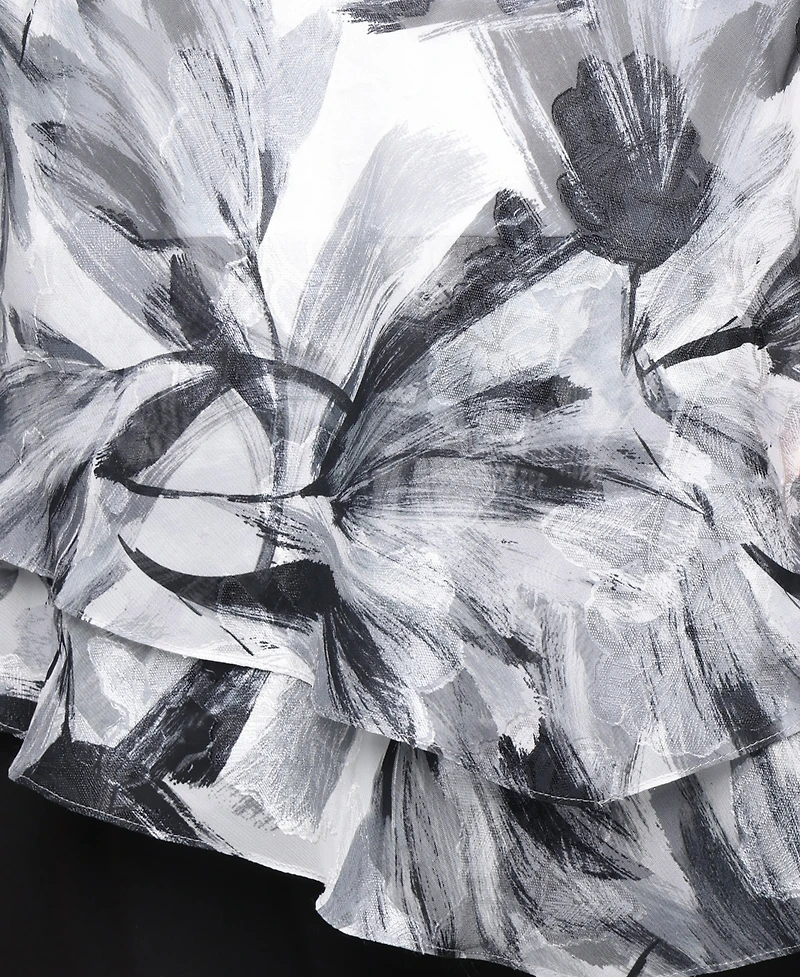 Alex Evenings Plus Scoop Neck Bell-Sleeve Blouse