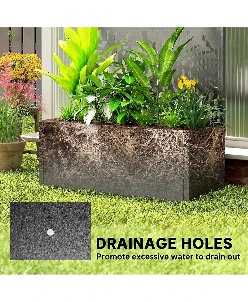 Outsunny Metal Planter Box with Trellis, 71" Tall Privacy Planter