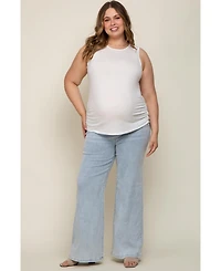 Pinkblush Plus Size Light Blue Basic Wide Leg Jeans