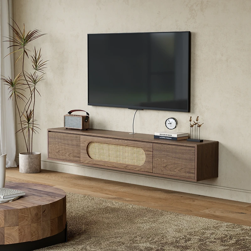 Tribesigns 71'' Floating Tv Stand, Tv Floating Shelf with Storage and Drawers, Modern Media Console Entertainment Center
