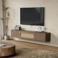 Tribesigns 71'' Floating Tv Stand, Tv Floating Shelf with Storage and Drawers, Modern Media Console Entertainment Center