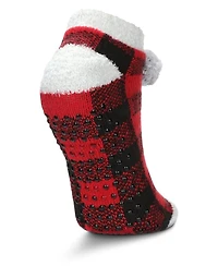 MeMoi Women's Buffalo Plaid Buttersoft Plush Lined Low Cut Socks