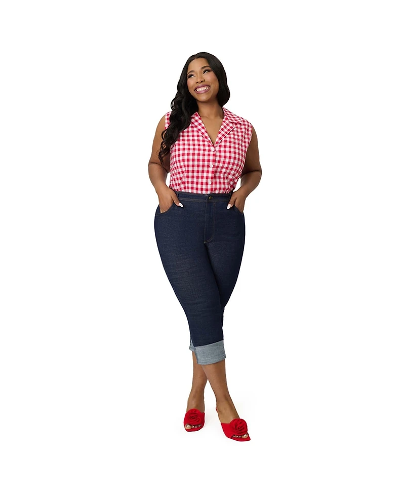 Unique Vintage Plus Denim Capris
