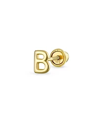 Bling Jewelry Abc Tiny 14K Gold Alphabet Letter Initial 1 Stud Earring Piercing Screw-Back