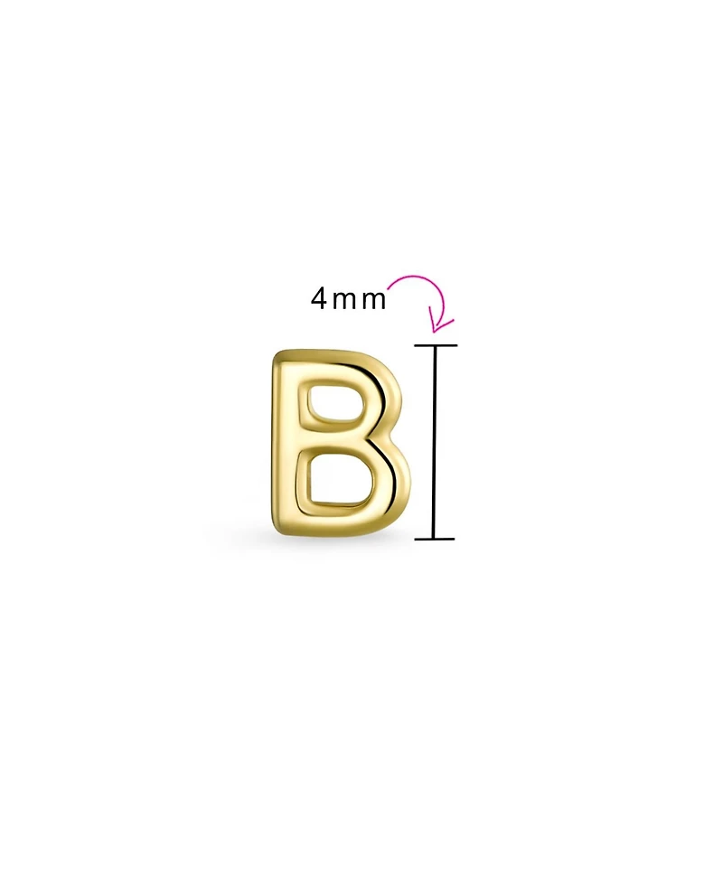 Bling Jewelry Abc Tiny 14K Gold Alphabet Letter Initial 1 Stud Earring Piercing Screw-Back