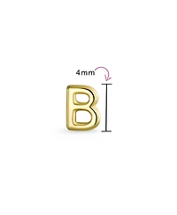 Bling Jewelry Abc Tiny 14K Gold Alphabet Letter Initial 1 Stud Earring Piercing Screw-Back