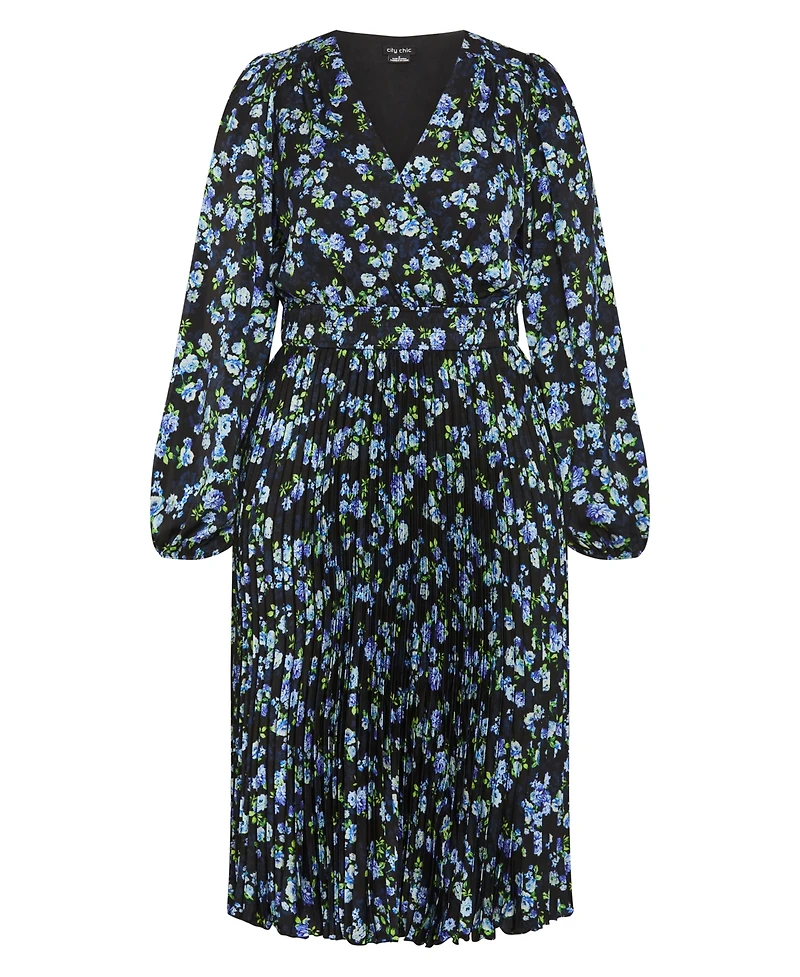 City Chic Plus Finley Pleat Dress