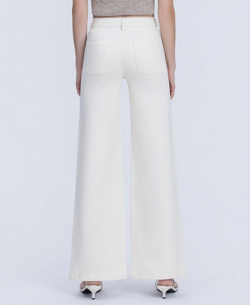 Vervet Women's High Rise Drawstring Wide Leg Jeans