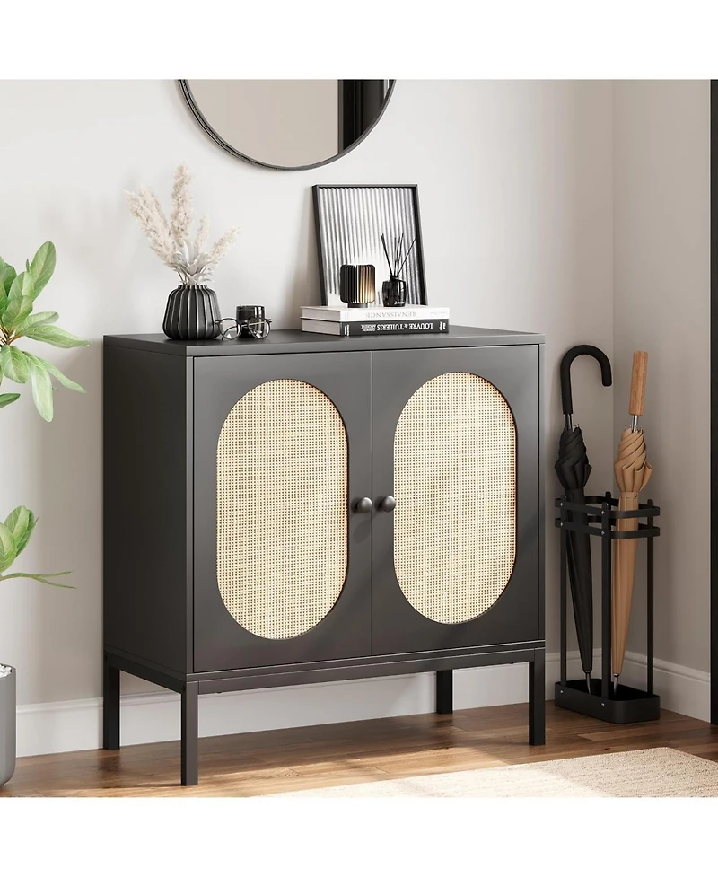 gaomon Set of 2 Buffet Cabinets with Fluted Glass Doors, Modern Accent Storage Sideboard, 31.5" Console Cabinet for Dining Room, Living Room, Entryway