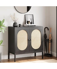 gaomon Set of 2 Buffet Cabinets with Fluted Glass Doors, Modern Accent Storage Sideboard, 31.5" Console Cabinet for Dining Room, Living Room, Entryway