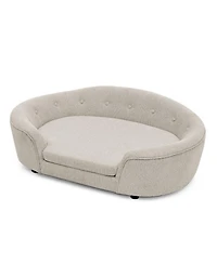 6thdruple Oversized Oval Dog Sofa Bed with Tufted Backrest
